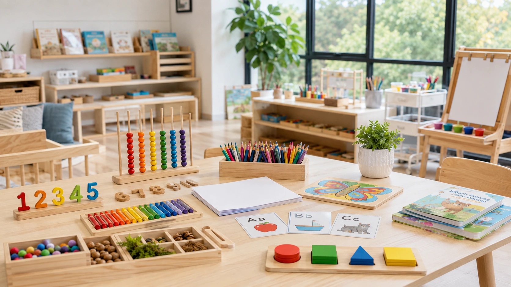 A caregiver and toddler on a colourful learning mat